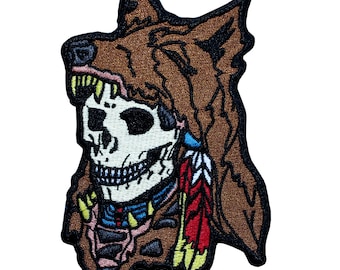 Wolf Warrior Skull Patch