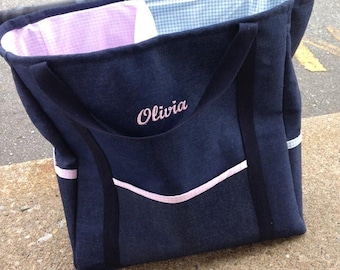 Twins Diaper Bag for Two, Babies  XL Diaper Bag, Personalized Monogrammed or Name Personalization, Custom Made to Order, MernieboopBags