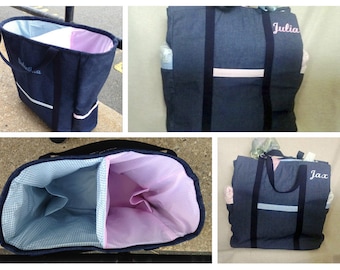 Large Twins Diaper Bag, Diaper Bag For Double Stroller, Two sections Inside, Twin Boys Girls Diaper Bag, Big Diaper Bag MernieboopBags