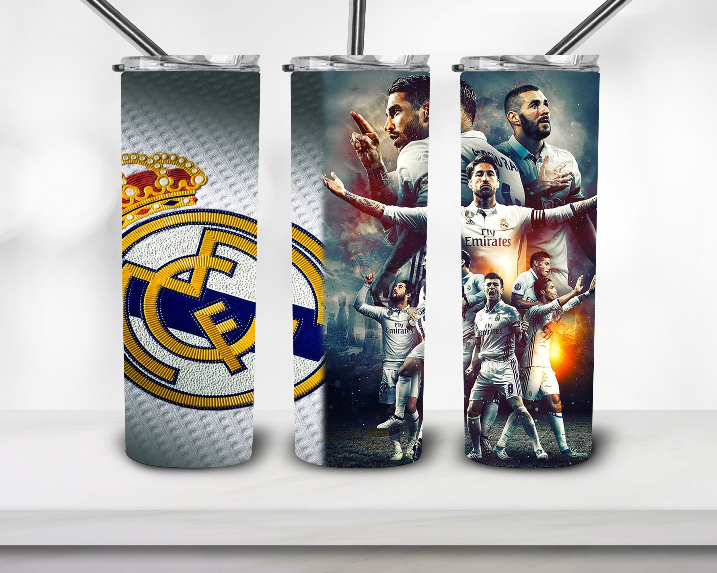 100 x Pegatinas Real Madrid inspirado por Ultras la bufanda, pin y póster  RMCF