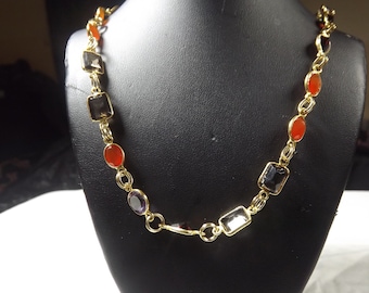 Collar de piedras preciosas vermeil