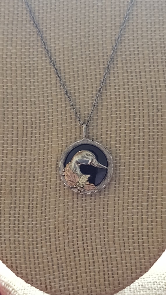 Black Hills Gold Mallard Duck Necklace