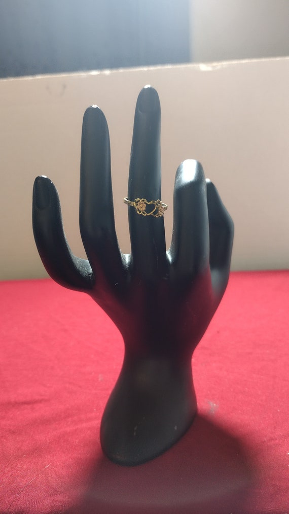 Black Hills Gold Heart and Flower Ring