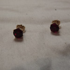 14K GF Ruby Studs