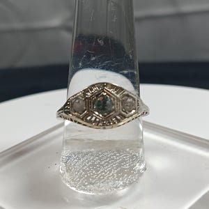 18K Blue and White Sapphire Ring