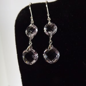 Pendientes colgantes de amatista rose de France