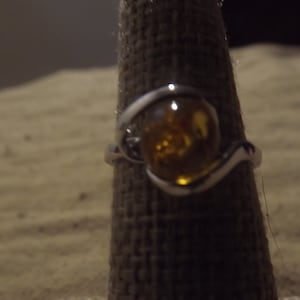 Amber Sphere Ring