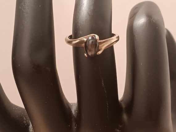 Black Sapphire Solitaire Ring - image 1