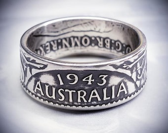 Silver Australian Florin Coin Ring
