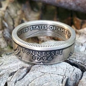 State Coin Rings Silver State Quarter Coin Ring - Etsy