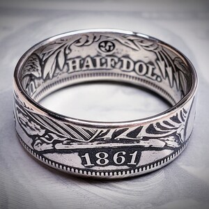 Civil War Era Seated Liberty Half Dollar Coin Ring
