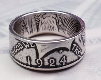 Silver Peace Dollar Coin Ring