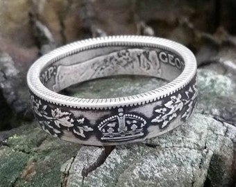 Silver Canadian Quarter Coin Ring