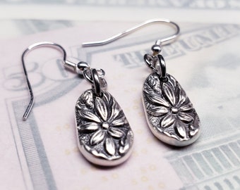 Boucles d’oreilles sterling silver floral pattern iced tea small spoon