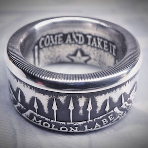 Molon Labe 999 Fine Silver Coin Ring