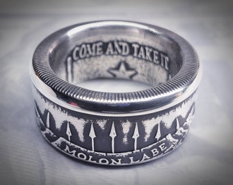 Molon Labe 999 Fine Silver Coin Ring