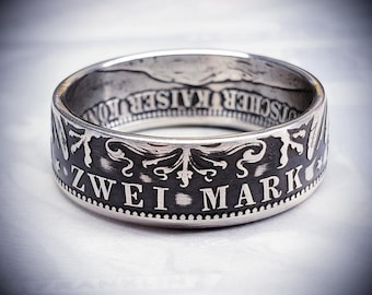 Silber Zwei Mark (2 Mark) Münze Ring