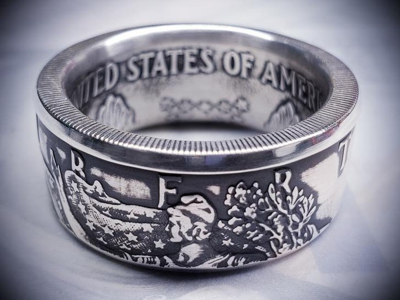 American Silver Eagle Coin Ring 1986-2024 99.9% pure silver image 3