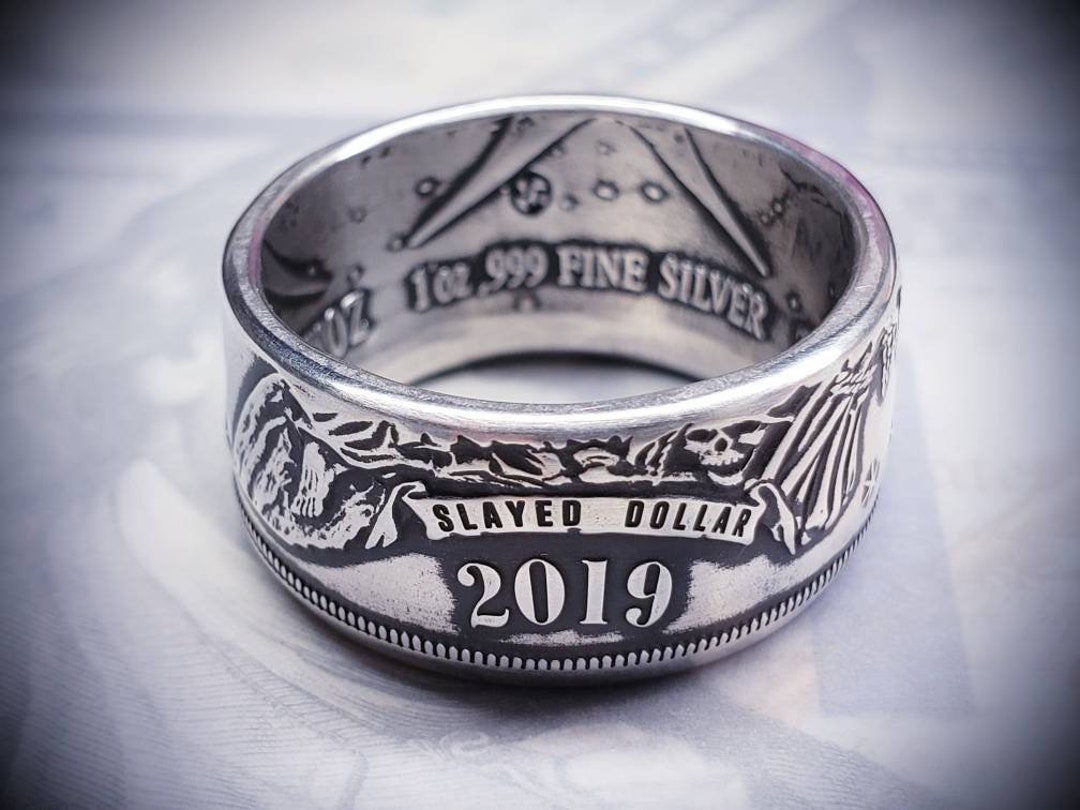 Slayed Dollar 999 Fine Silver Zombucks Coin Ring - Etsy
