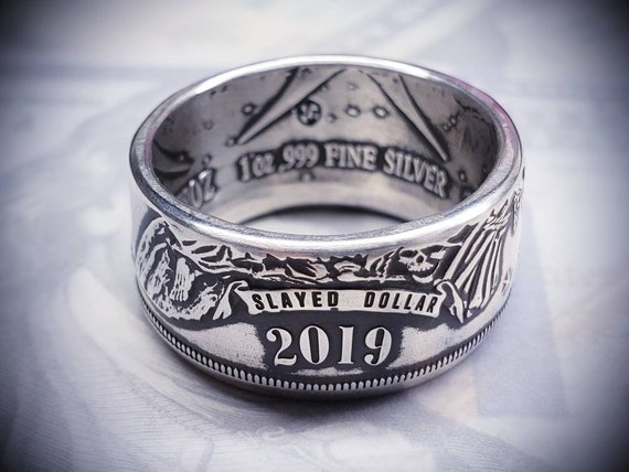 Slayed Dollar 999 Fine Silver Zombucks Coin Ring - Etsy