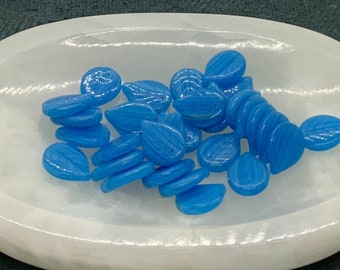 Blue Marble Pressed Leaf Czech Glass Beads Large Blue Leaf Czech Glass 18x13mm (2/10/30 beads) 137V9