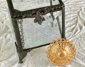 Raw Brass Carved Filigree Brass Round Filigree Findings 34mm (1 piece) 21V7