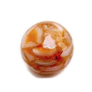 Orange White Mother of Pearl Resin Beads MOP 14mm (1 bead) 13VLTD
