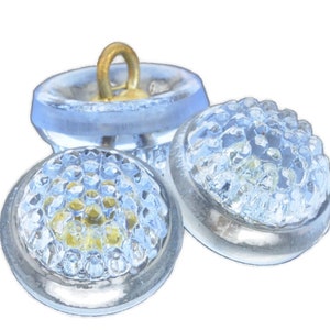 Botão tcheco redondo azul safira baga transparente botões de vidro tcheco 12 mm (1 botão) 27BV16