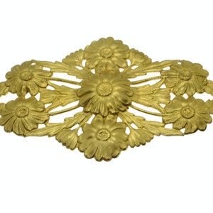 Raw Brass Stamping Floral Filigree Stamping 82x46mm (1 piece) 25V34