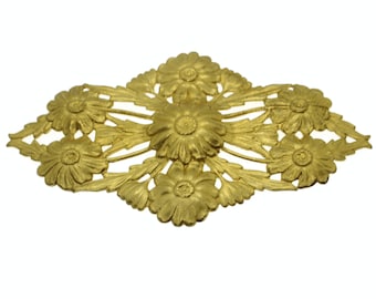 Raw Brass Stamping Floral Filigree Stamping 82x46mm (1 piece) 25V34