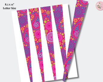 Bright and Boho DIY Jewelry Paper Beads Template | Instant Download Printable | Colorful Paisley Design | PPB-002