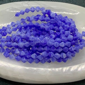 Czech Beads Blue Bicone Czech Glass Beads Blue Bicone Czech Beads 6mm (4/10 beads) 320V9