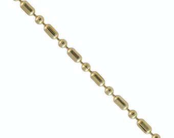 Brass Plated Steel Bar Chain Findings 2.4mm (1 foot) 89V13