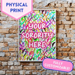 Sorority Art, Graffiti Art, Sorority Wall Art, Sorority Print, Custom Sorority Art, Sorority Gift, Sorority Decor, Sorority Merch, Custom