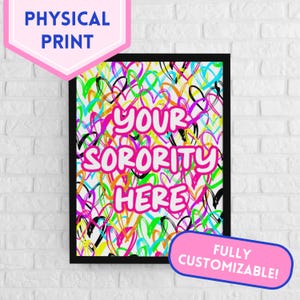 Sorority Art, Graffiti Art, Sorority Wall Art, Sorority Print, Custom Sorority Art, Sorority Gift, Sorority Decor, Sorority Merch, Custom
