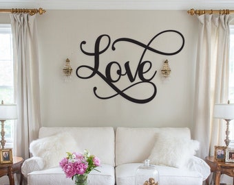 Love Sign Wooden Love Word Cutout Script Love Wood Sign - Etsy