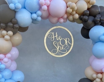 He or She Backdrop Wooden Sign, Gender Reveal Decor, Baby Shower Wood ...