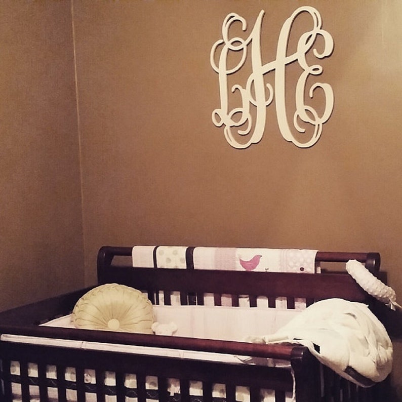 24 Inch Wooden Monogram Wall Hanging Monogram Wall Decor Etsy