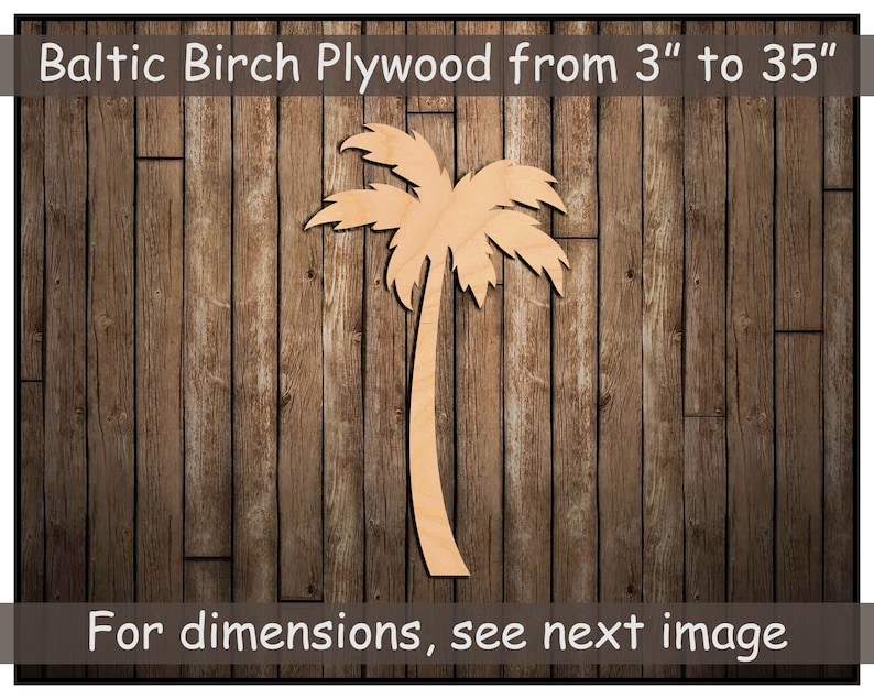 Palm Tree Wood Silhouette Cutout Unfinished Wood Craft Etsy