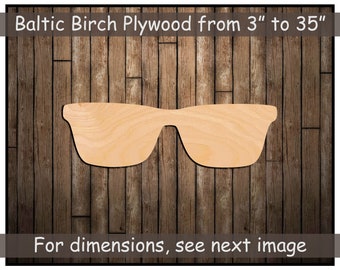 Sunglasses - Summer Time - Laser Cut Unfinished Wood Cutout  display picture 1