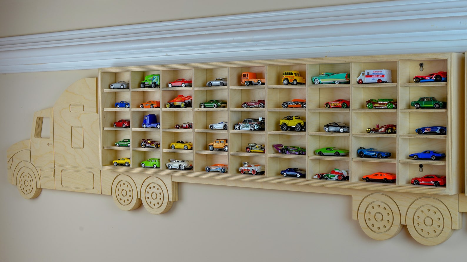 Toy Car Storage Shelf for Cars Wood Truck Storage American Etsy