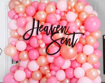Heaven Sent Sign Cutout, Oh Boy wood baby shower sign, oh baby shower, Photo Booth, baby shower decor, baby shower backdrop