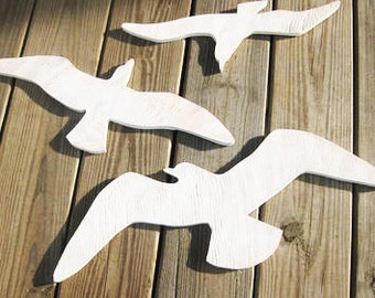 Seagull Silhouette cutout shape - Wood seagull wall decor - Flying Seagull - Wood Shape - Wall hanging