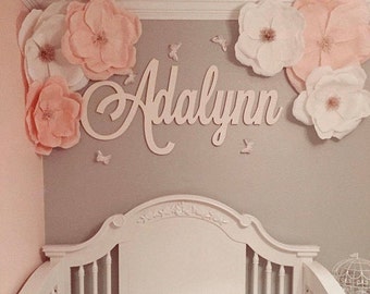 Name Cutout - Nursery Name Sign - Above Crib Decor - Name Wall hanging - Custom Name Cutout - Personalized Wood Name Adalynn - Wood Sign