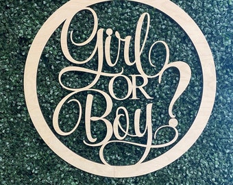 Boy or Girl Sign Wooden Baby Shower Backdrop Gender Reveal Party Decor Baby Shower Display Boy or Girl Photo Prop Nursery Sign