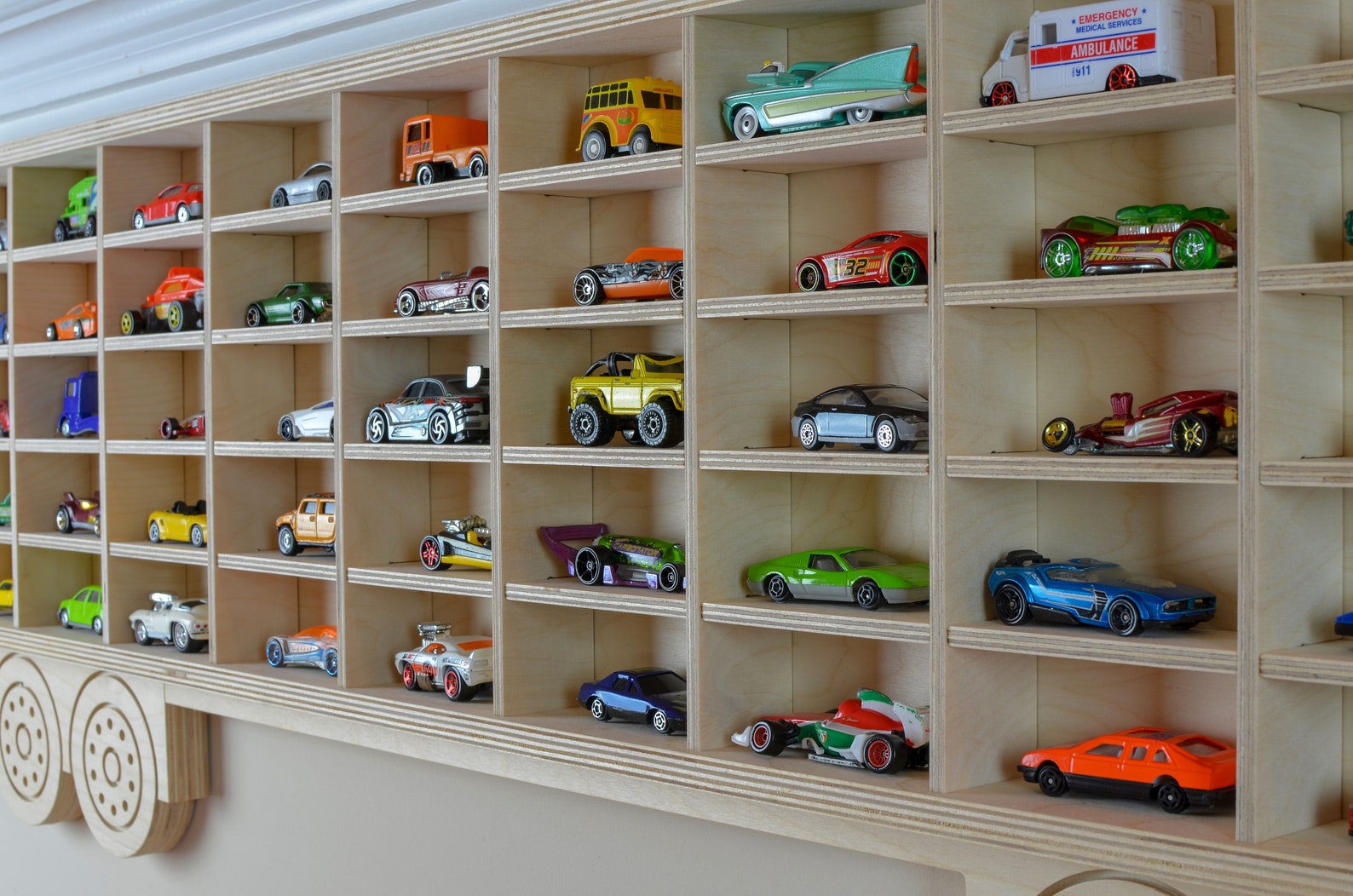 Toy Car Storage Shelf for Cars Wood Truck Storage American Etsy