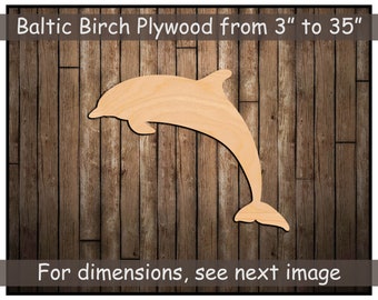 Wooden Dolphin Shape Cutout Nautical Ocean Arts and Crafts, Dolphin Unfinished Wood, Wall Hanging and Beach House decor