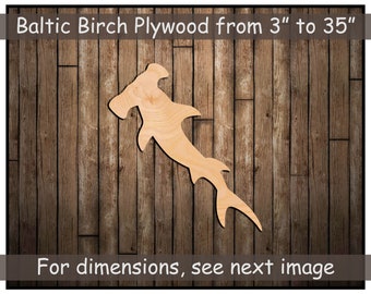 Shark Shape Cutout, Wood Hammerhead Crafting Shape, Blank Shape Hammerhead Shark, DIY Crafting Shape, Paintable Shark Crafting Cutout