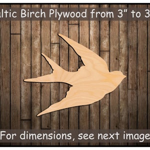 Bird Flying Shape Cutout,  Unfinished Wooden Cutout for Crafting, Home & Room Décor, and other DIY projects