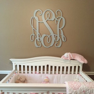 Wooden Monogram Wall Hanging - Nursery Monogram Cutout - Large Monogram Wall Decor